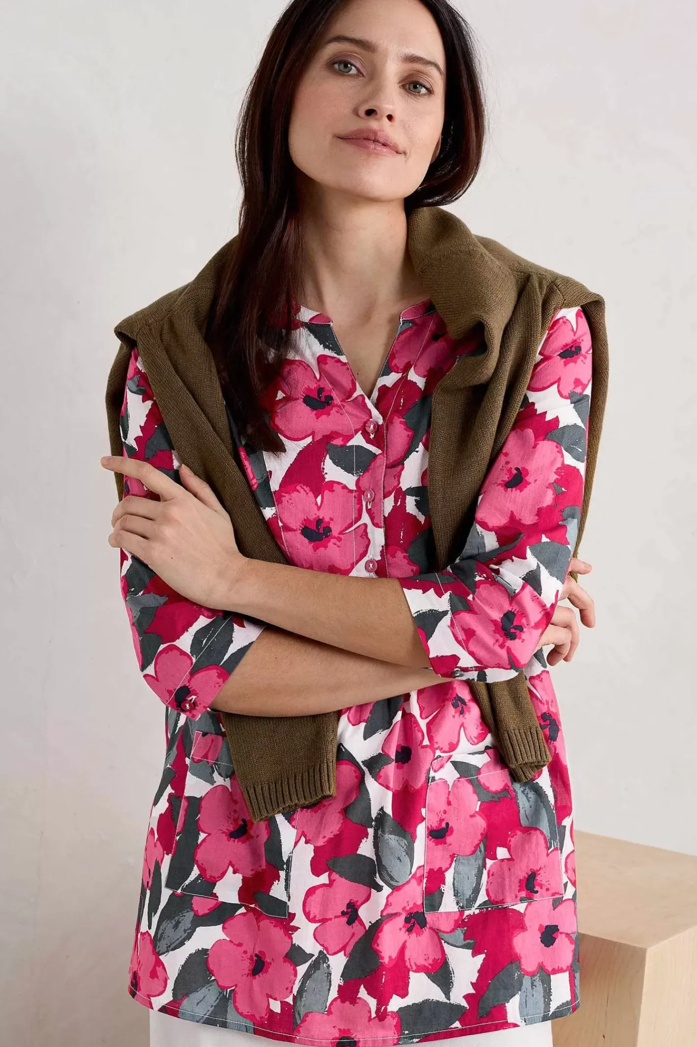 Women Seasalt Cornwall Aventurier Printed Cotton Tunic (Gots)