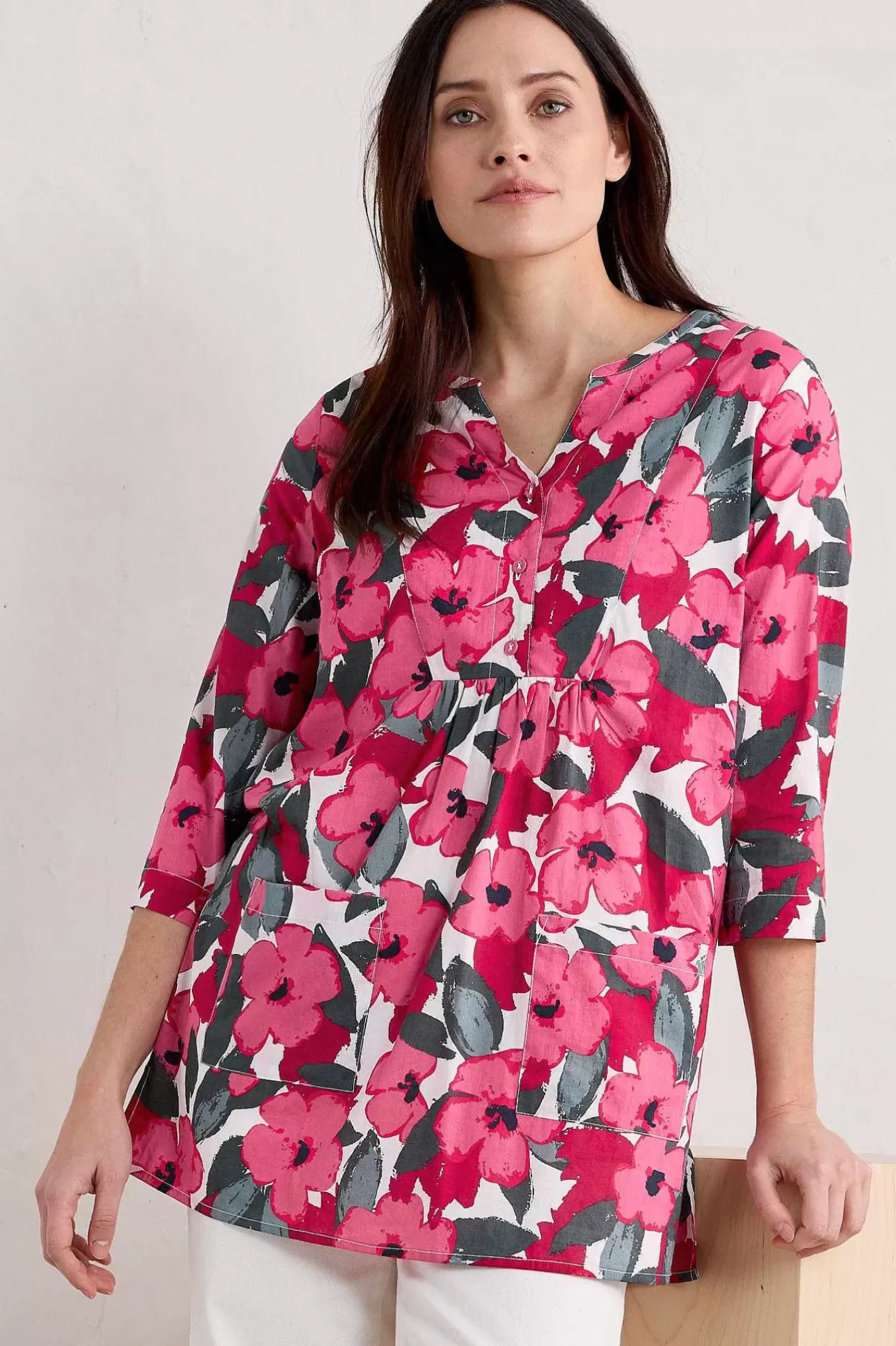 Women Seasalt Cornwall Aventurier Printed Cotton Tunic (Gots)