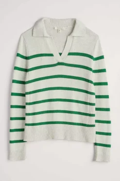 Women Seasalt Cornwall Barbizan Long Sleeve Collared Jumper