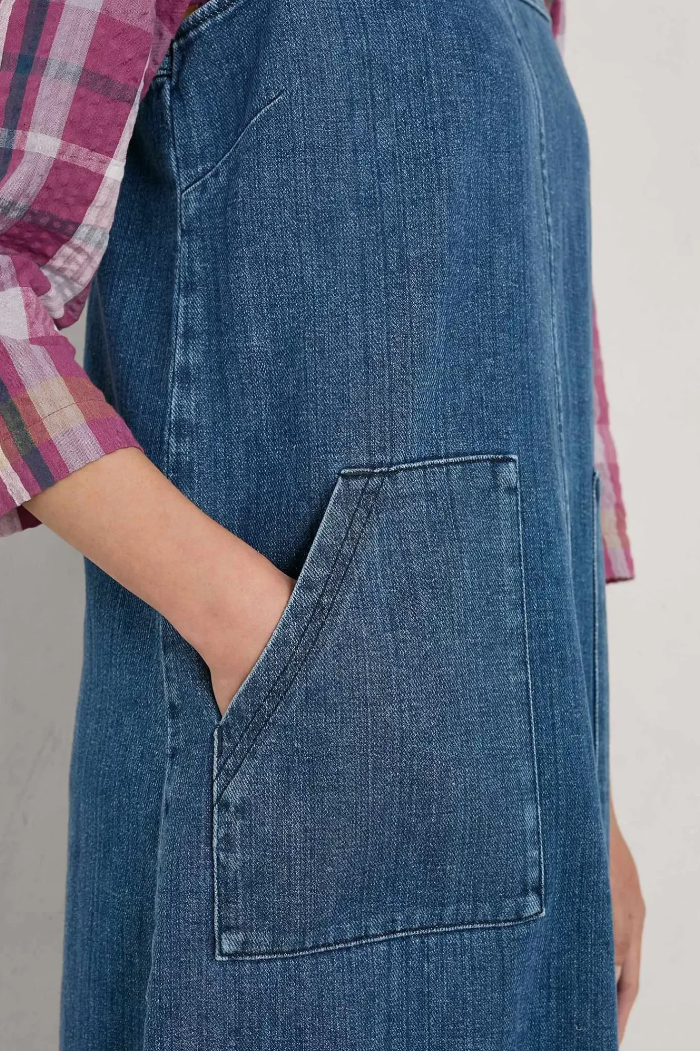 Women Seasalt Cornwall Calican Denim Pinafore Dress