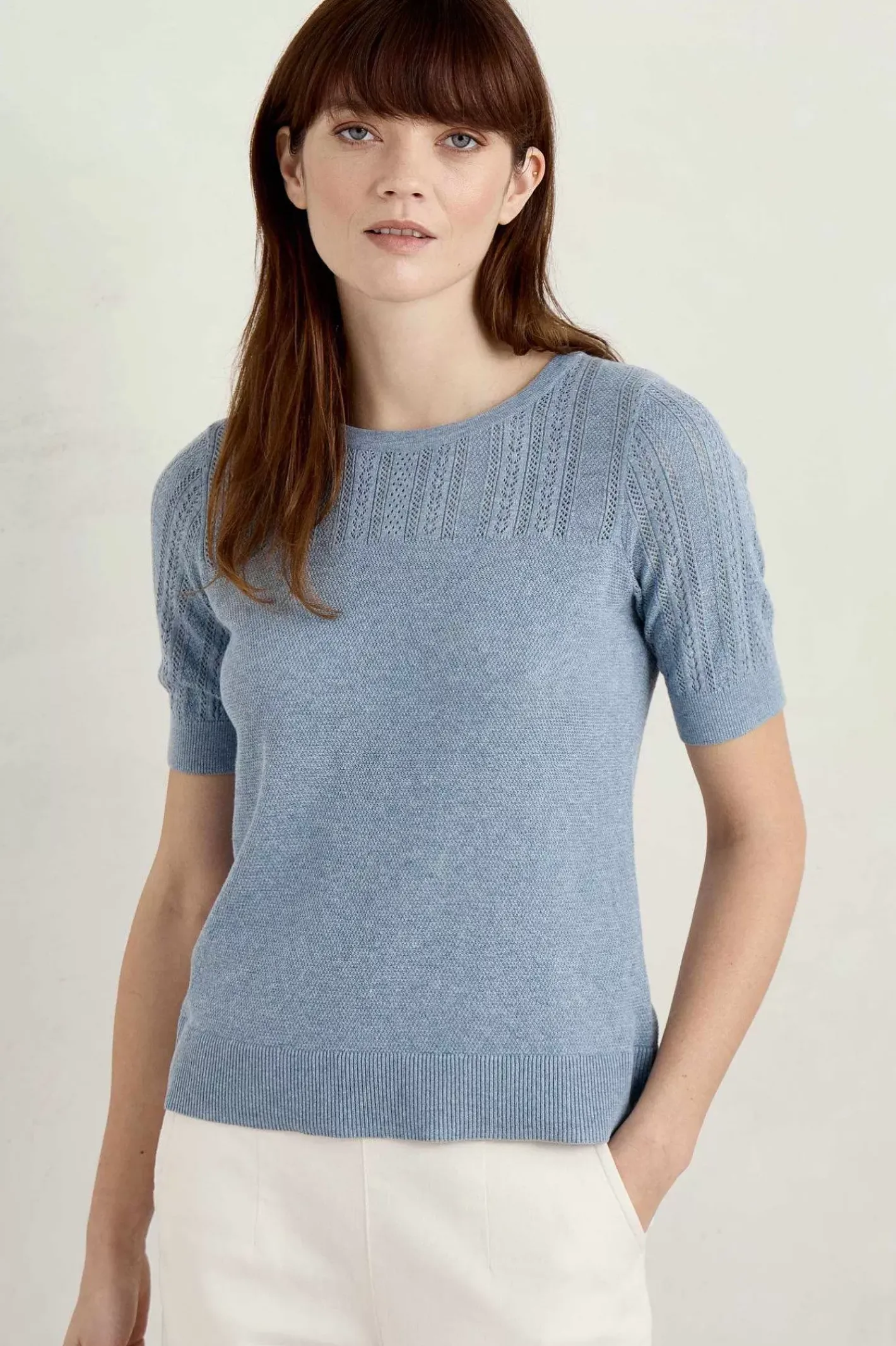 Women Seasalt Cornwall Chiff Chaff Short Sleeve Knitted Top