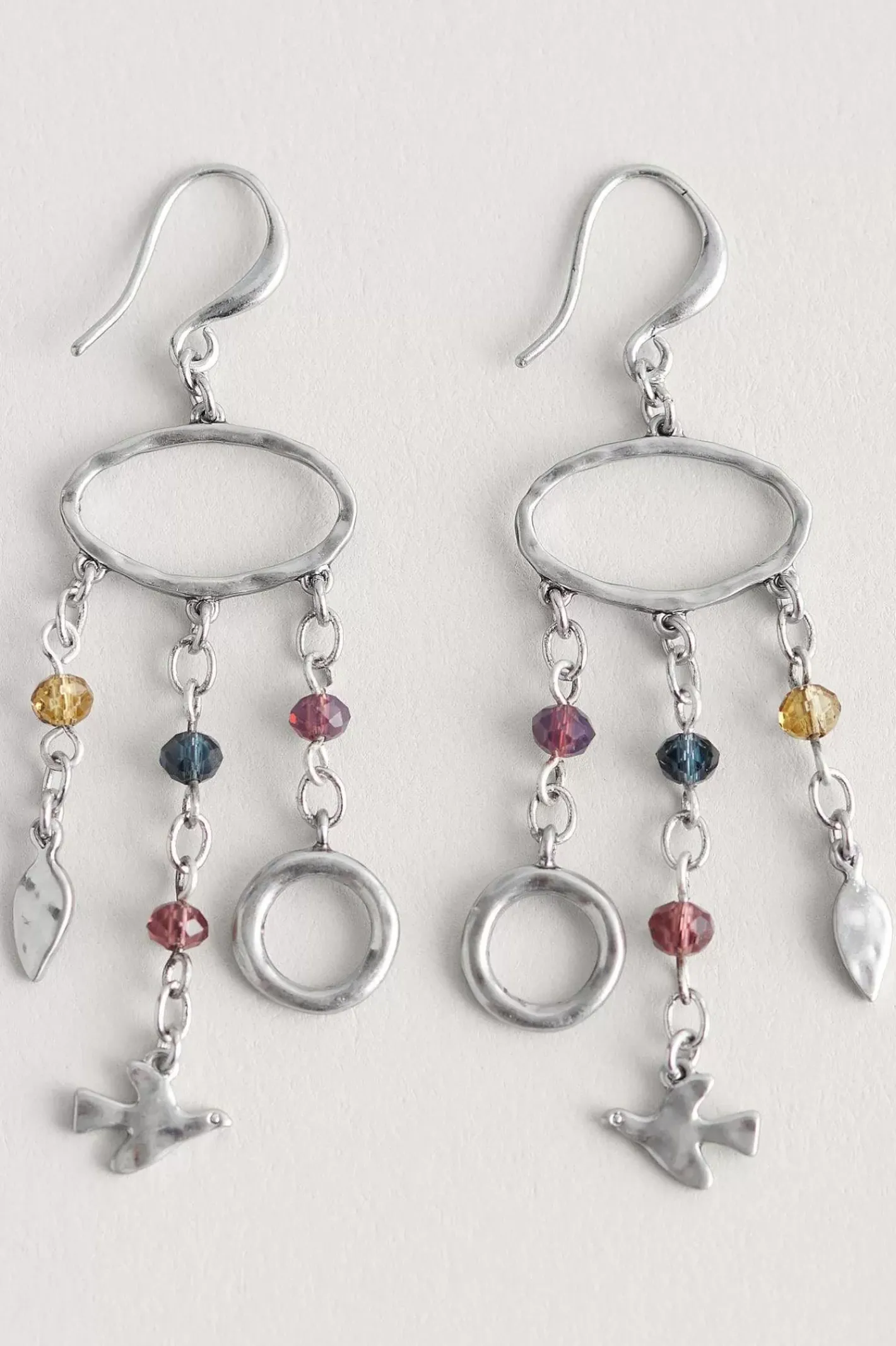Women Seasalt Cornwall Chy Silver Tone Charm Earrings