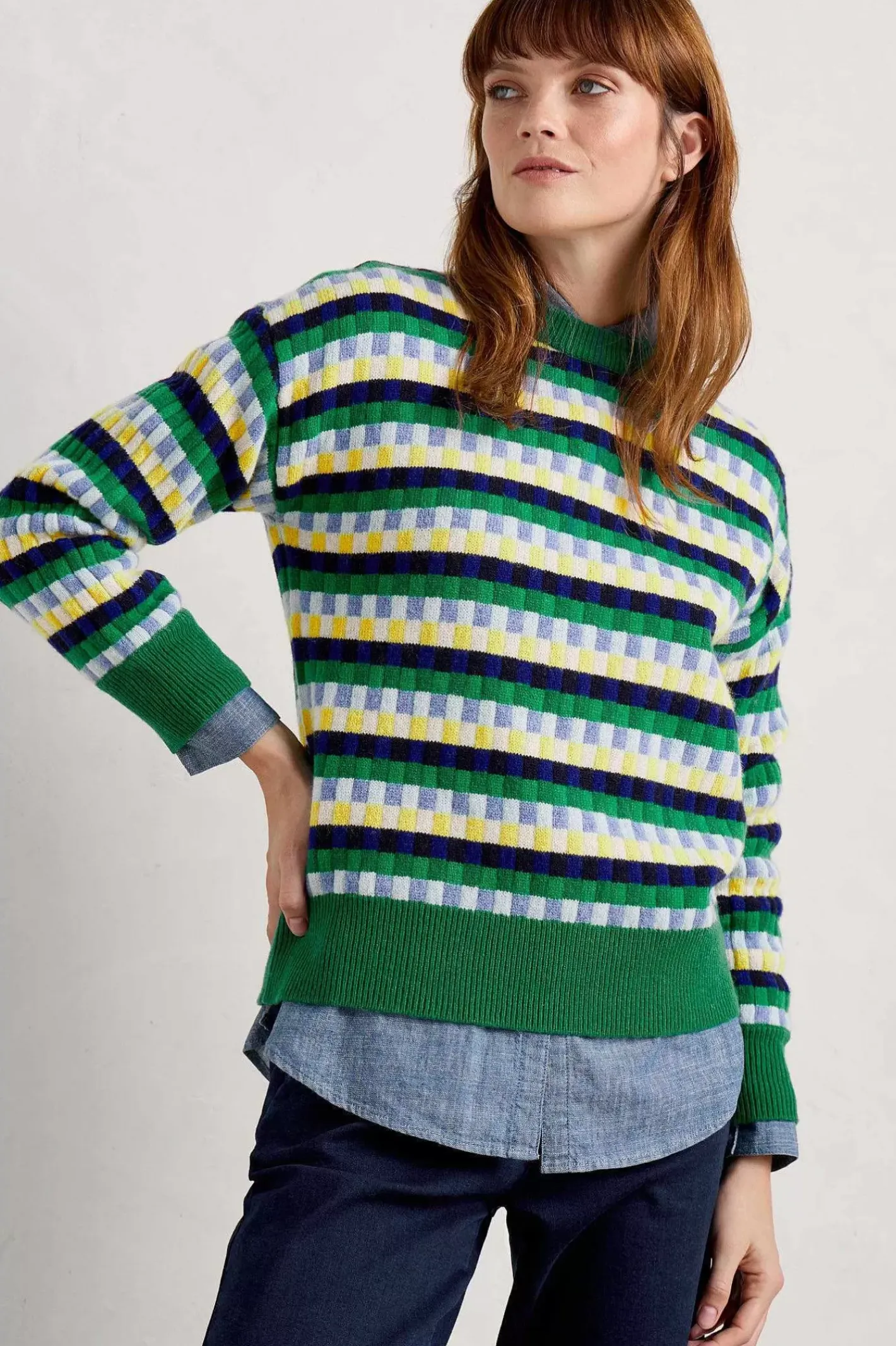 Women Seasalt Cornwall Clover Bed Lambswool Blend Jumper
