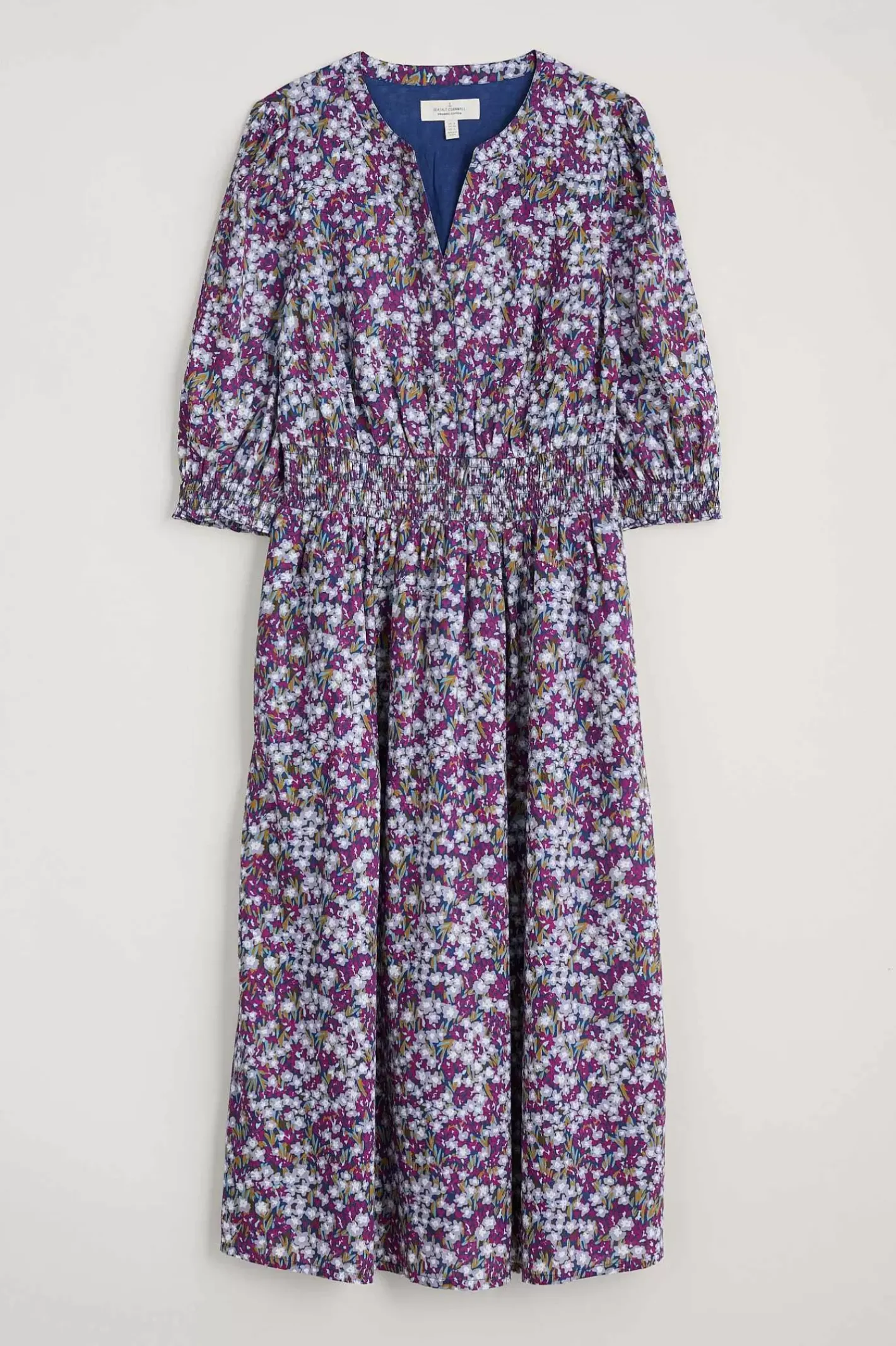 Women Seasalt Cornwall Fawn Organic Cotton Waisted Midi Dress