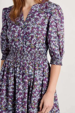 Women Seasalt Cornwall Fawn Organic Cotton Waisted Midi Dress