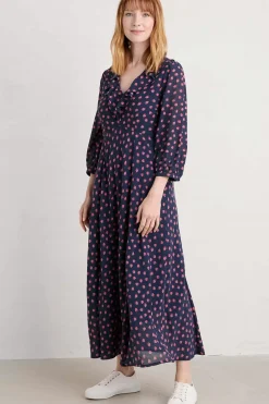 Women Seasalt Cornwall Furled Flower V-Neck Dress
