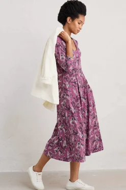 Women Seasalt Cornwall Helena V-Neck Jersey Midi Dress (Gots)