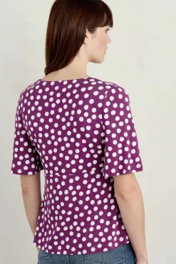 Women Seasalt Cornwall Herb Garden Angel Sleeve V-Neck Top