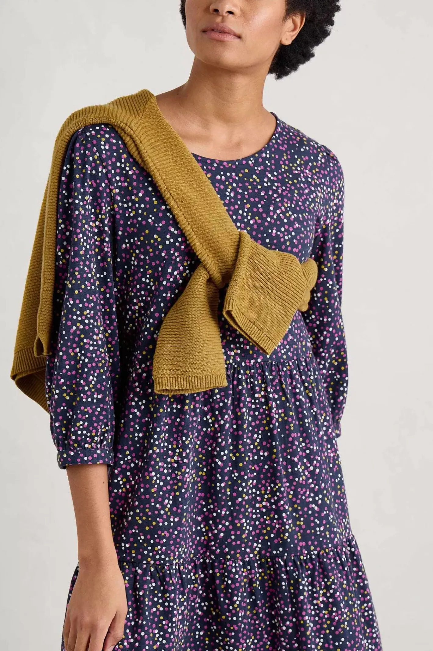Women Seasalt Cornwall Heron Dip Tiered Jersey Dress