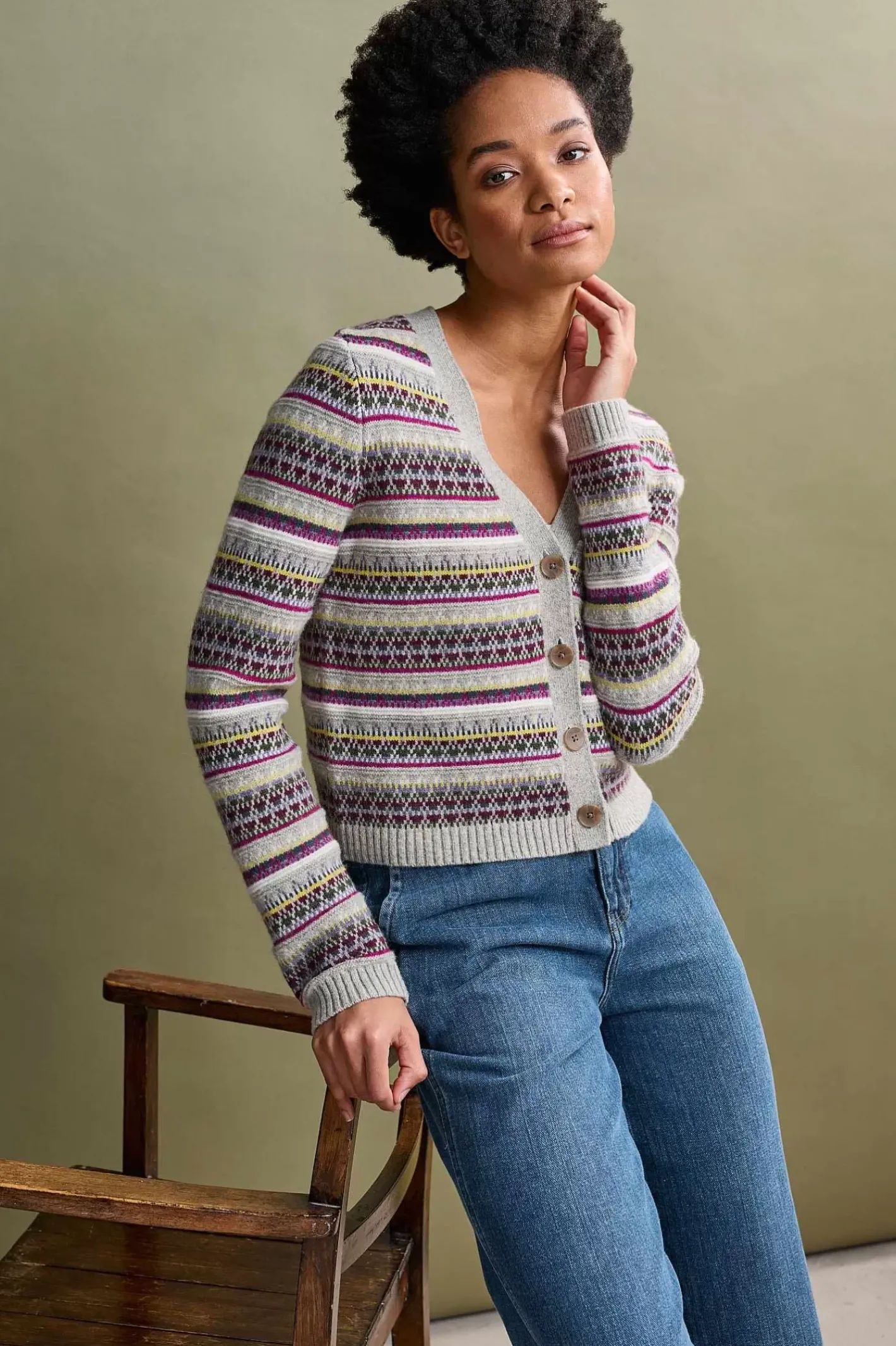 Women Seasalt Cornwall Lamorna Lane Fair Isle Cardigan