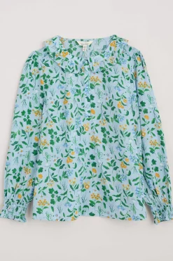 Women Seasalt Cornwall Last Leaf Printed Organic Cotton Top (Gots)