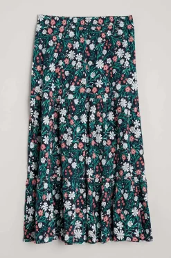 Women Seasalt Cornwall Line Strokes Tiered Midi Skirt