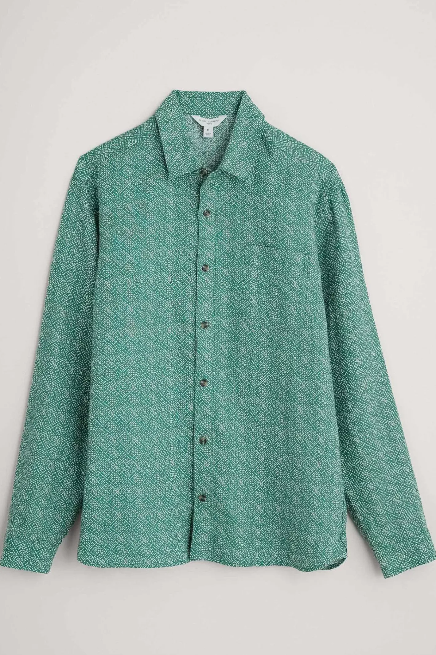 Men Seasalt Cornwall Men's Anthony Printed Linen Shirt