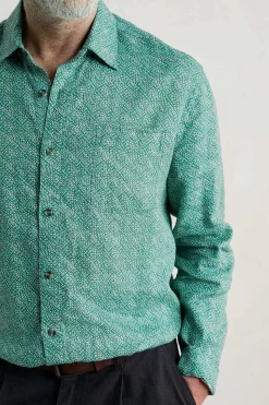 Men Seasalt Cornwall Men's Anthony Printed Linen Shirt