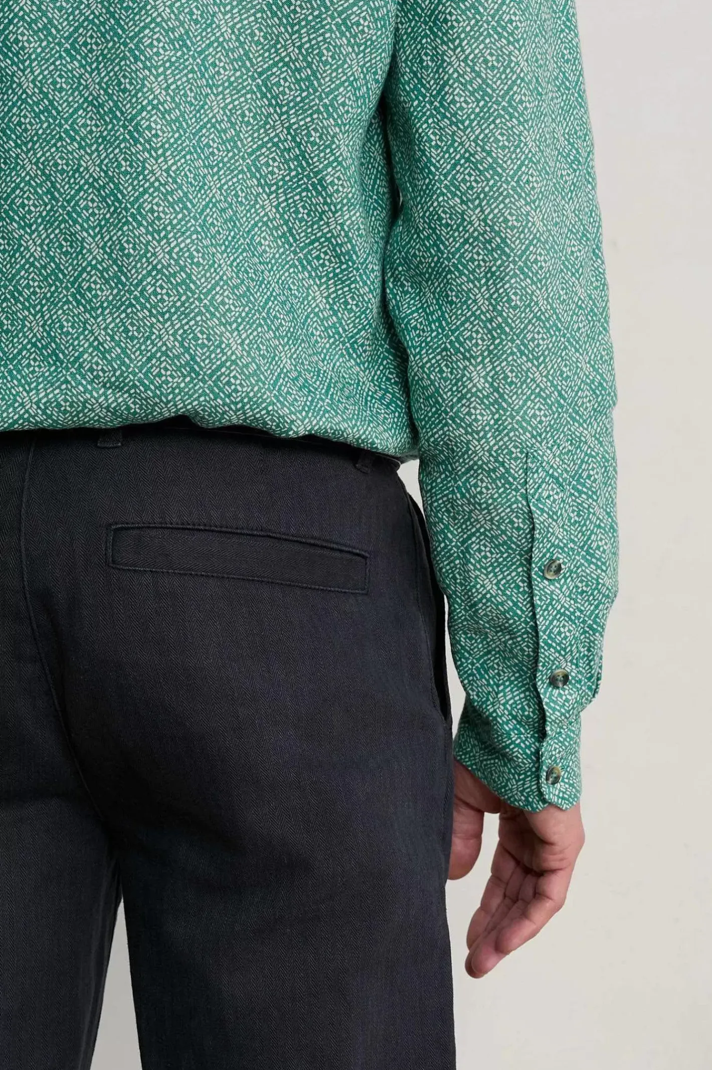 Men Seasalt Cornwall Men's Anthony Printed Linen Shirt