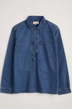 Men Seasalt Cornwall Men's Hawser Denim Overshirt