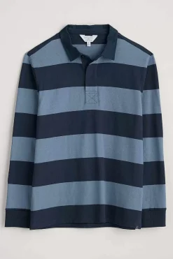 Men Seasalt Cornwall Men's Herdsman Organic Cotton Rugby Top