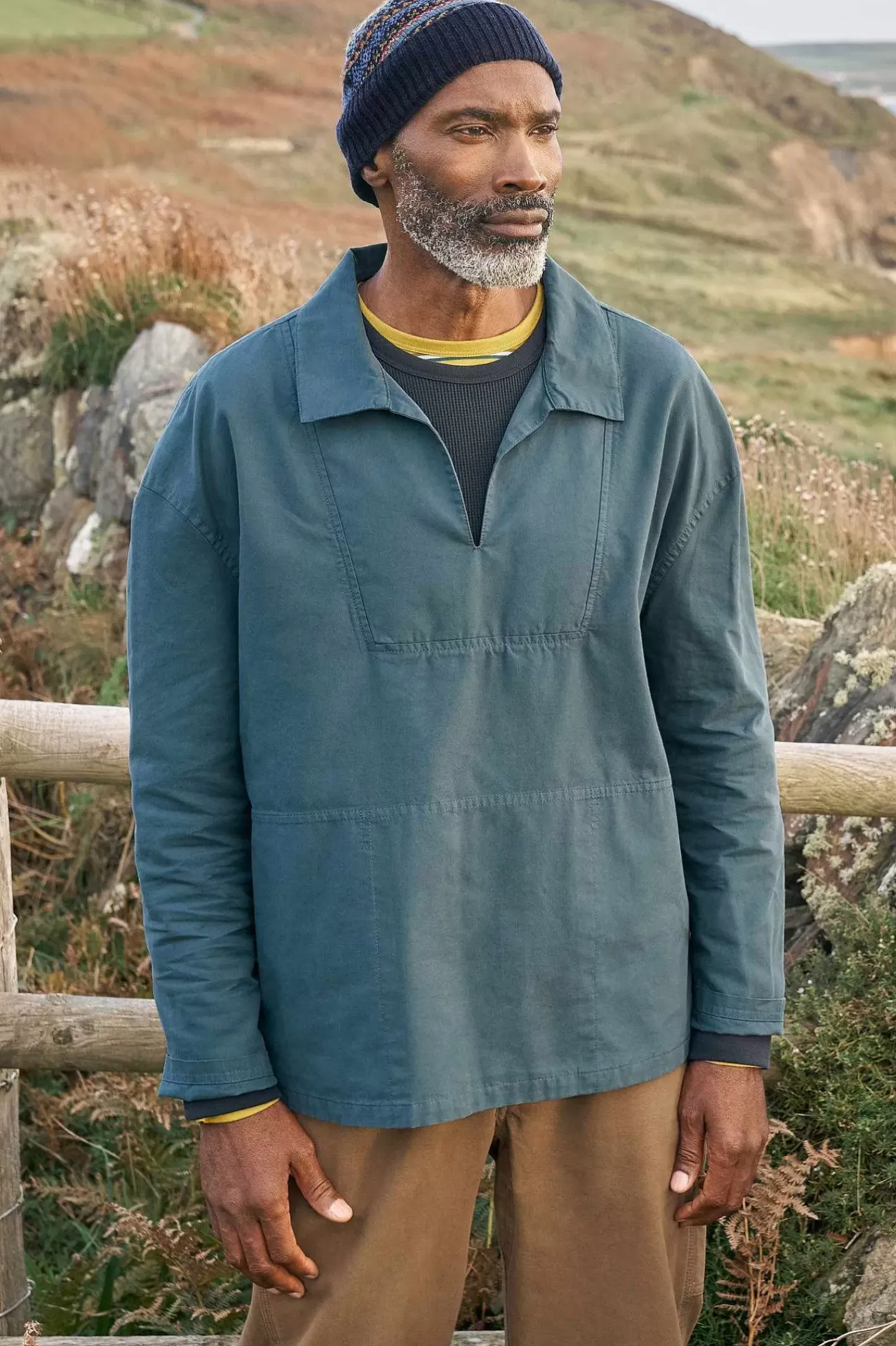 Men Seasalt Cornwall Men's Sidestone Cotton Canvas Smock