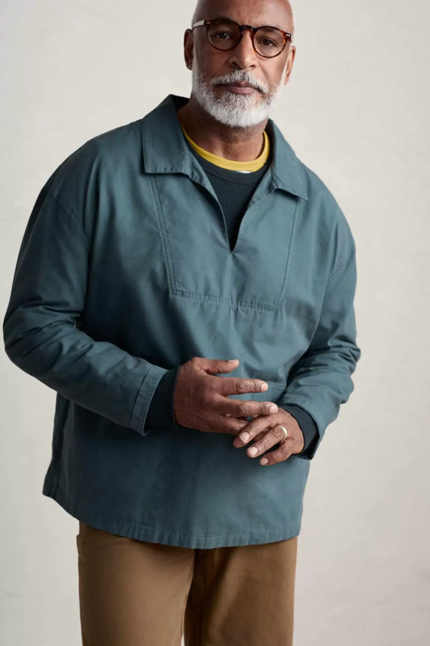 Men Seasalt Cornwall Men's Sidestone Cotton Canvas Smock