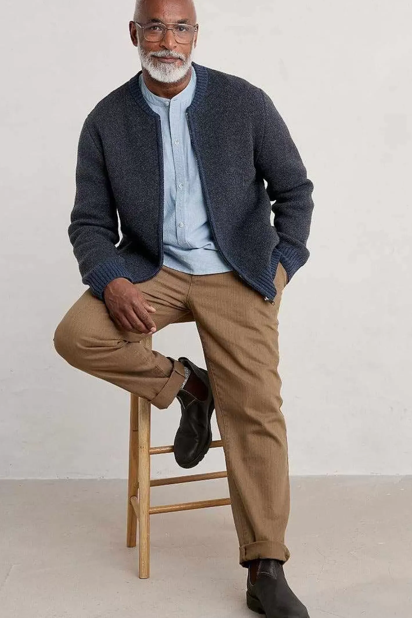 Men Seasalt Cornwall Men's Thresher Knitted Cardigan