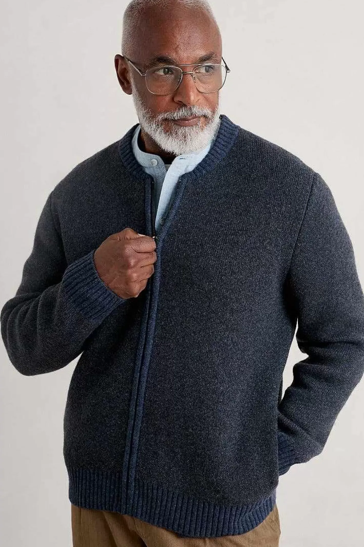 Men Seasalt Cornwall Men's Thresher Knitted Cardigan