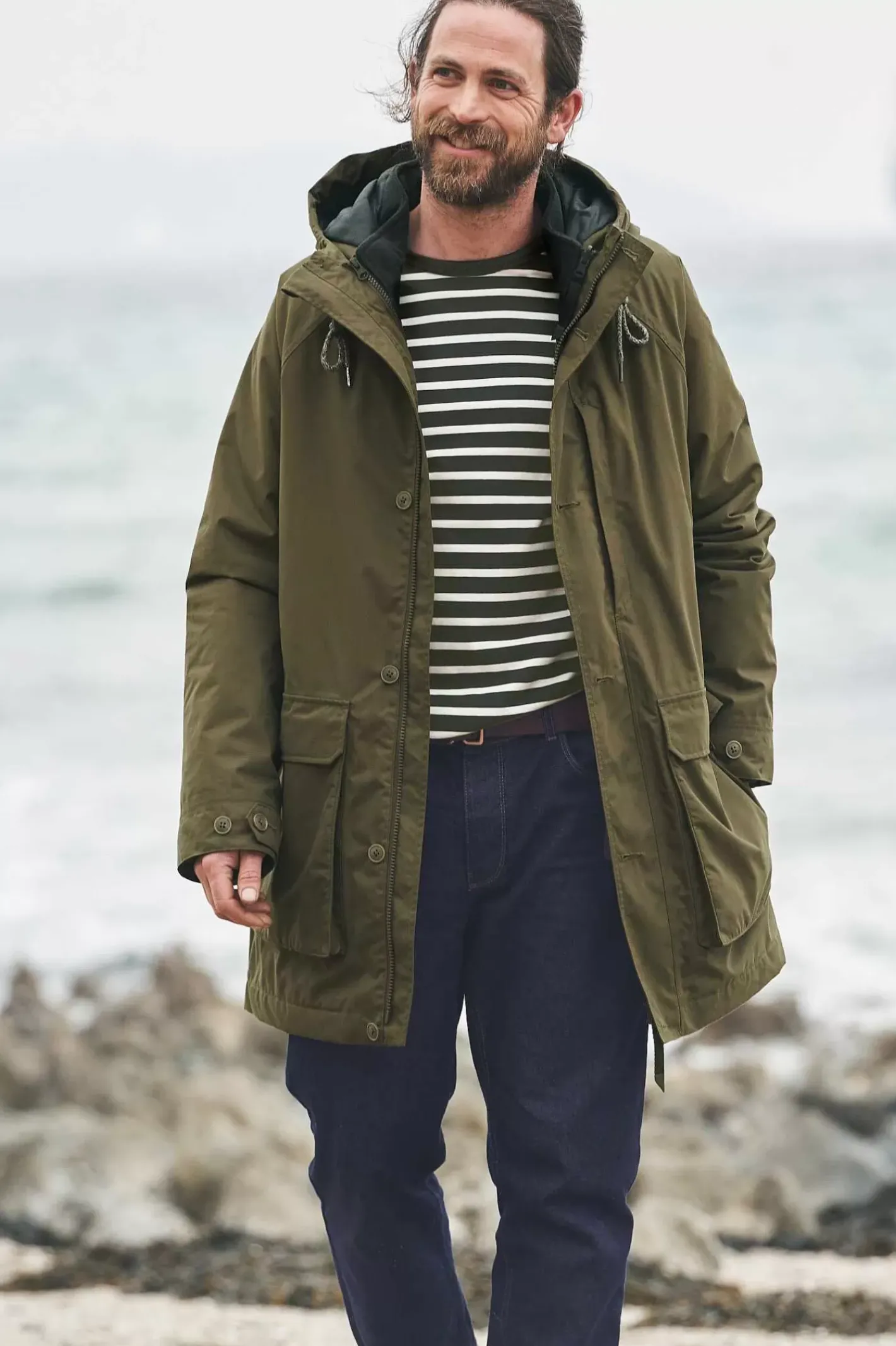 Men Seasalt Cornwall Men's Tin Coast Waterproof 3 In 1 Coat