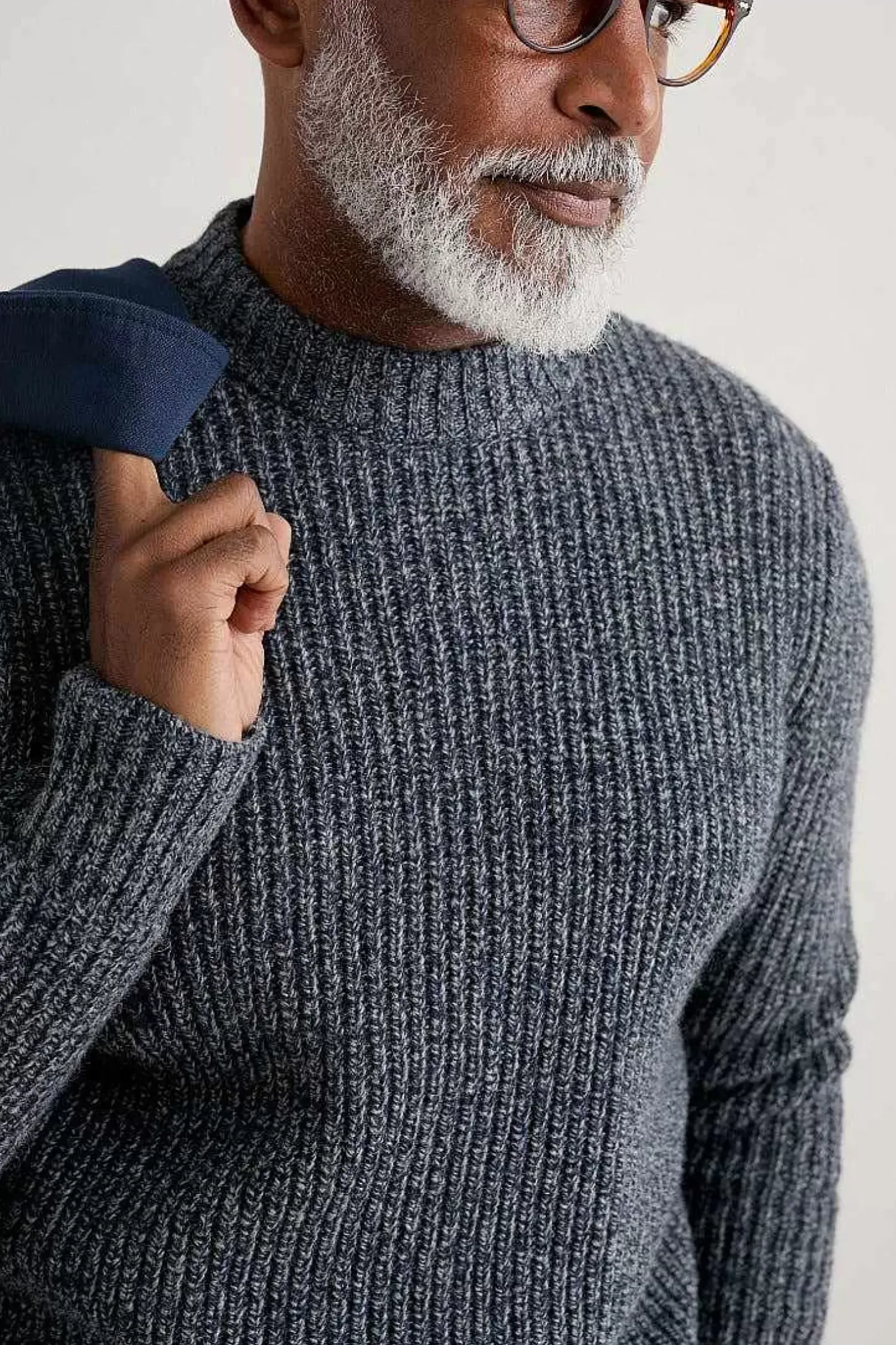 Men Seasalt Cornwall Men's Wheelwright Ribbed Lambswool Blend Jumper