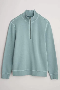 Men Seasalt Cornwall Men's Wood Moss Quarter Zip Sweatshirt