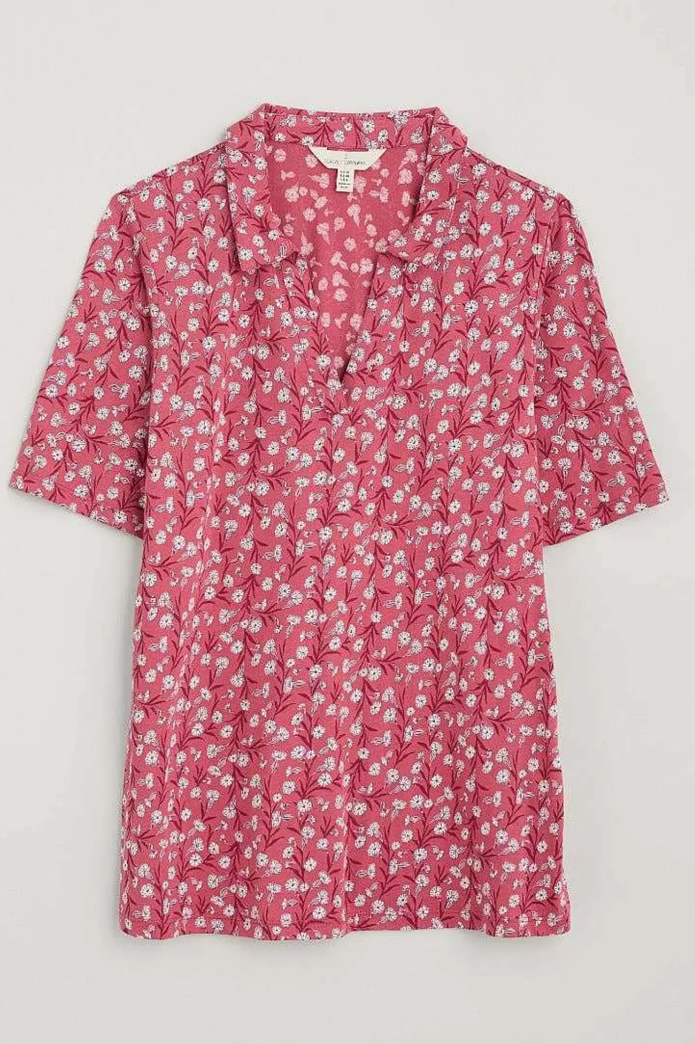 Women Seasalt Cornwall Misty Sky Short Sleeve Jersey Shirt