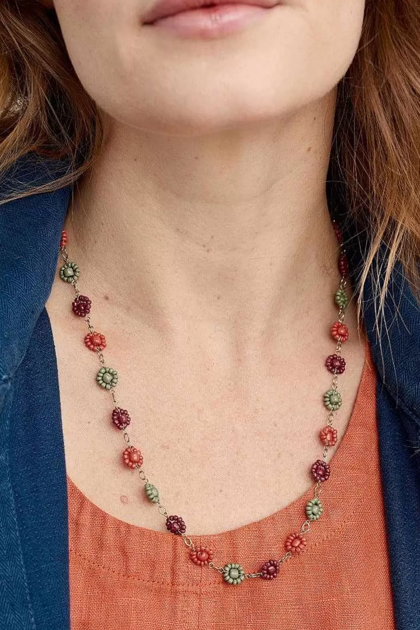 Women Seasalt Cornwall Polyantha Floral Bead Necklace
