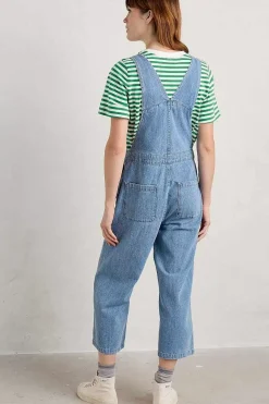 Women Seasalt Cornwall Porthallow Cove Wide Leg Denim Dungaree