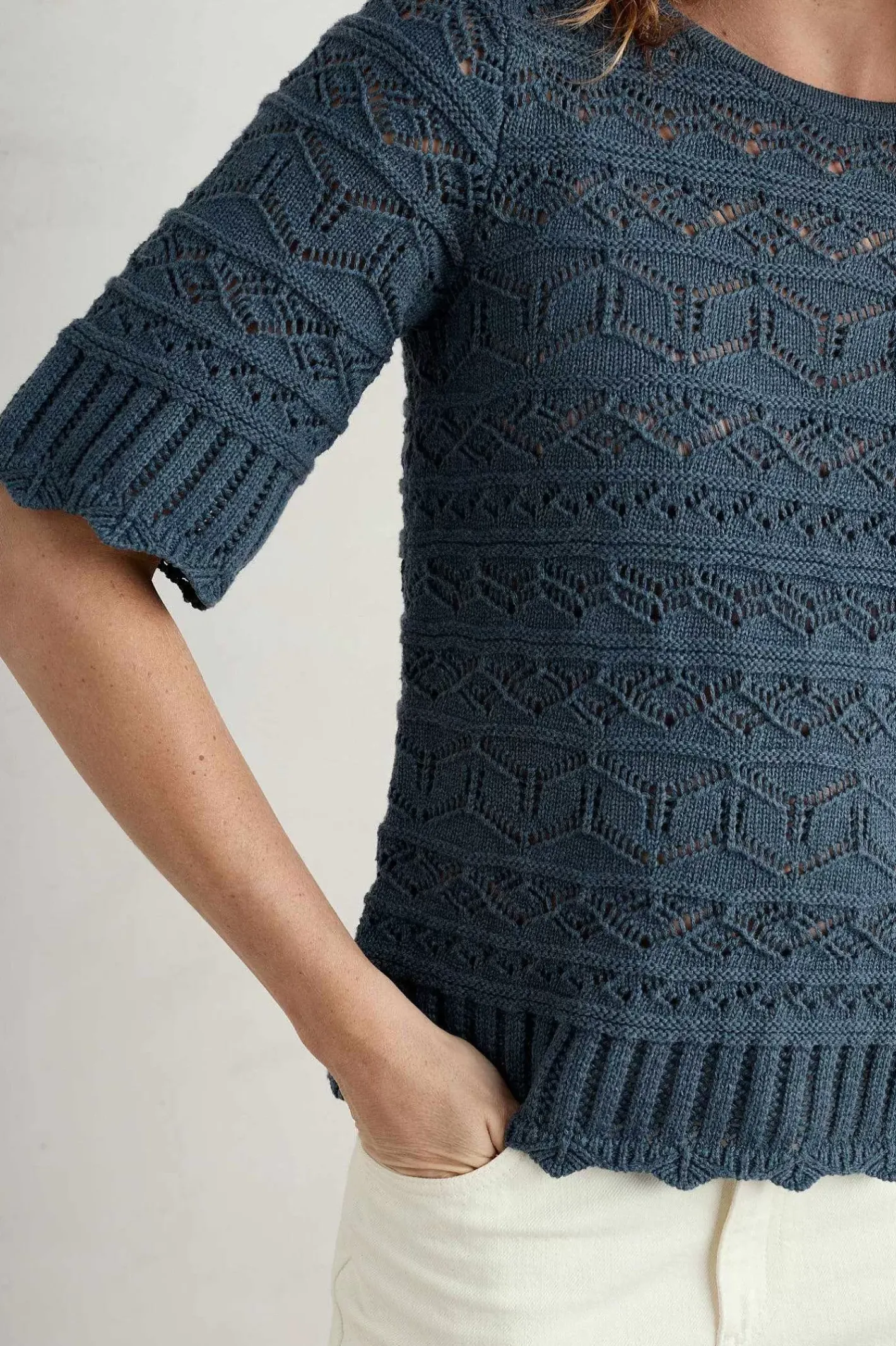 Women Seasalt Cornwall River Cross Pointelle Knit Top