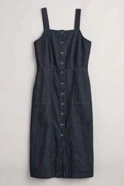 Women Seasalt Cornwall River Rock Midi Pinafore Dress