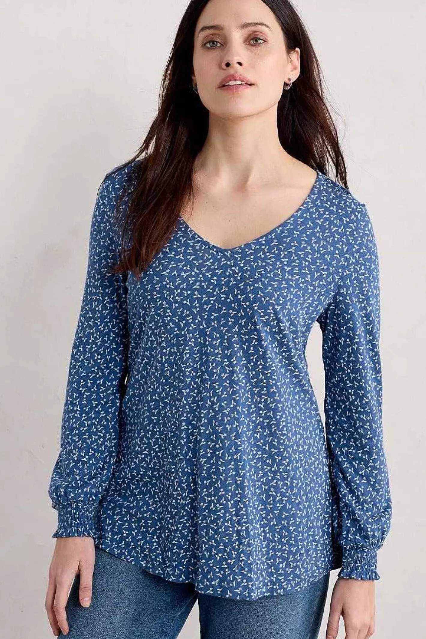 Women Seasalt Cornwall Rosehip Jersey V-Neck Top