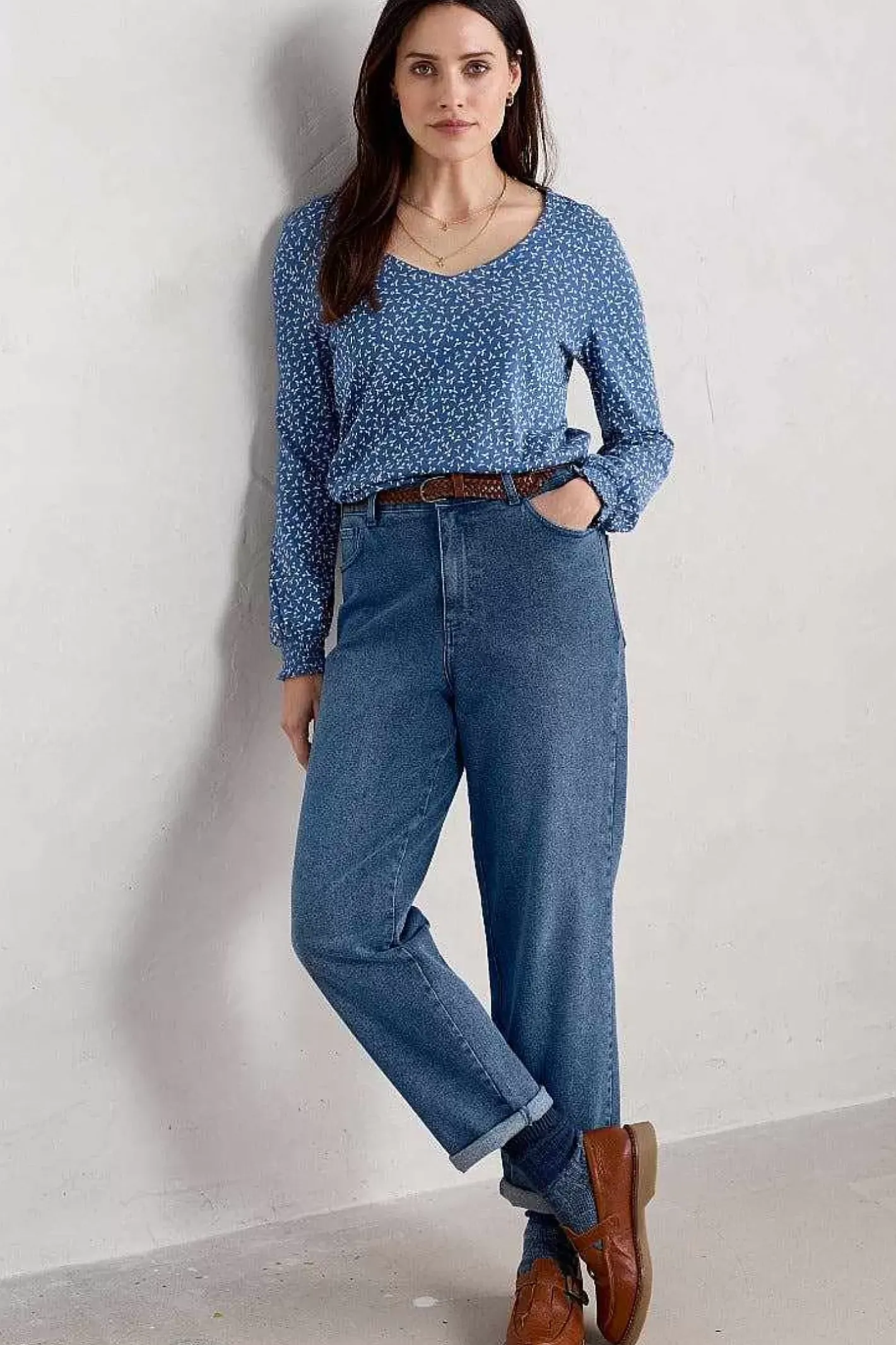 Women Seasalt Cornwall Rosehip Jersey V-Neck Top