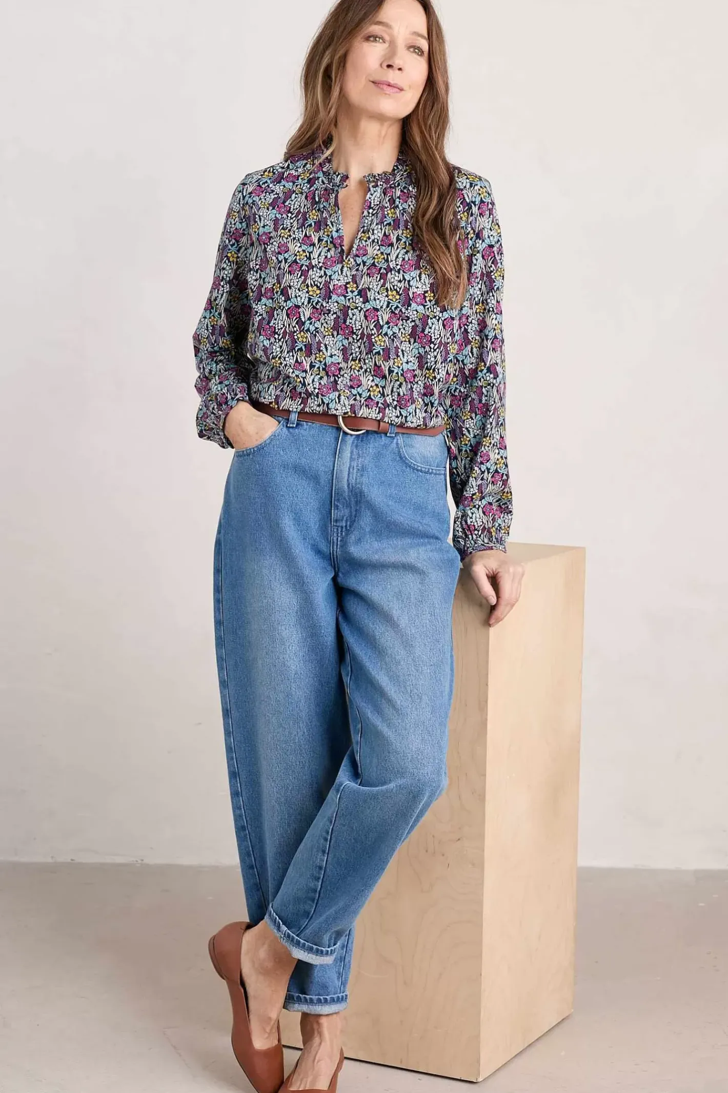 Women Seasalt Cornwall Sea Flow Printed Top