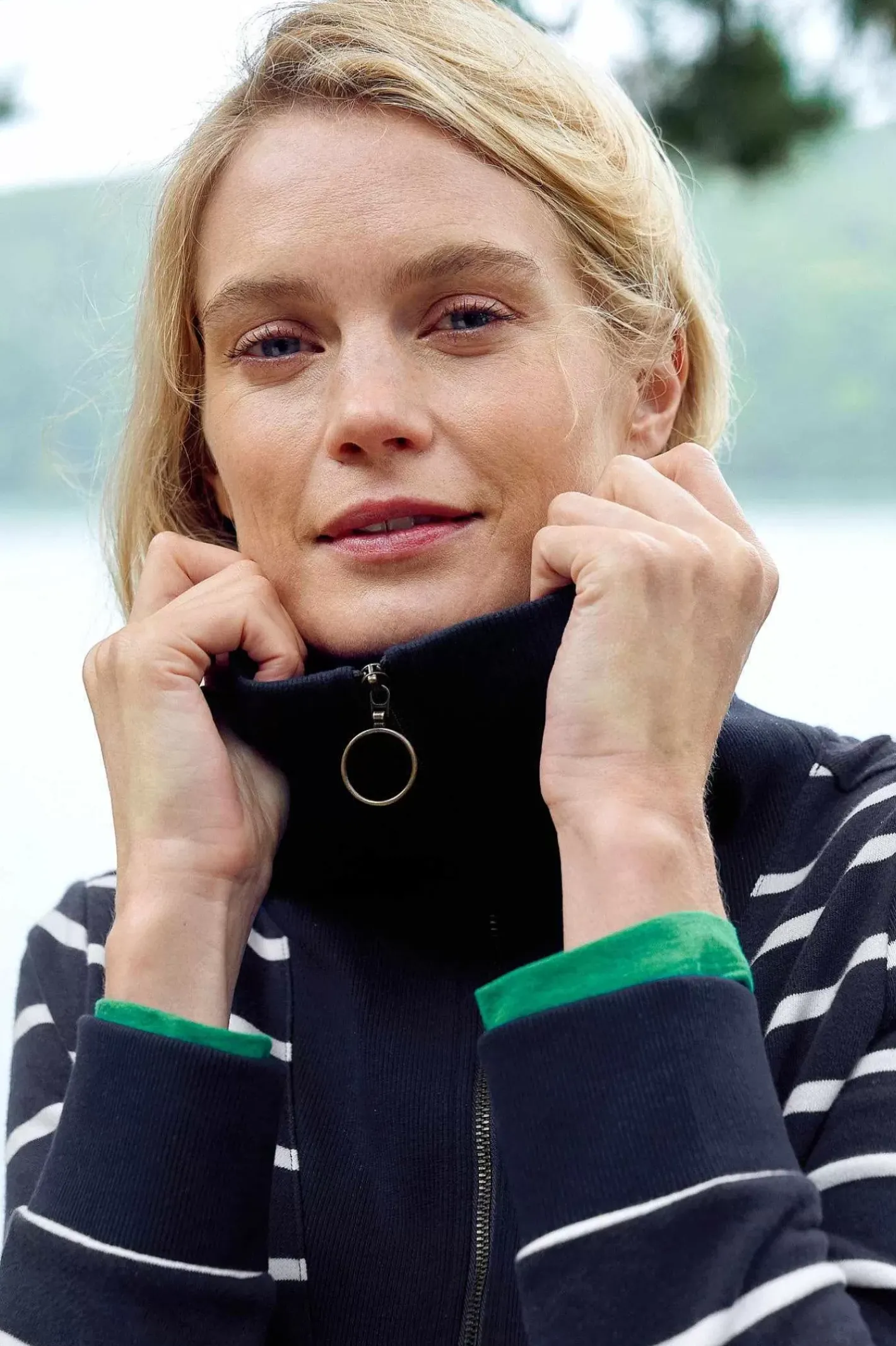 Women Seasalt Cornwall Tideline Collared Sweatshirt