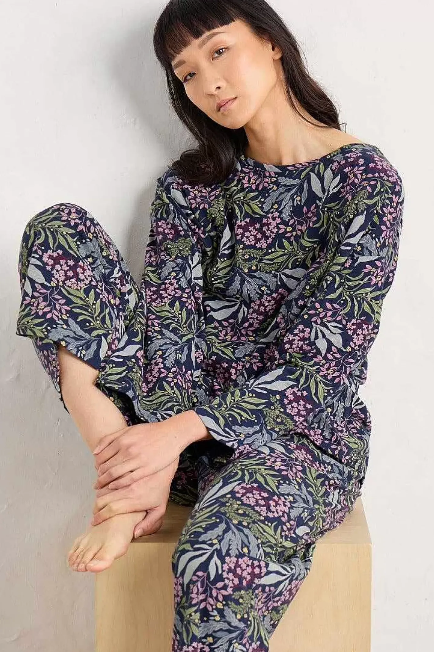 Women Seasalt Cornwall Tree Shadow Jersey Pyjamas