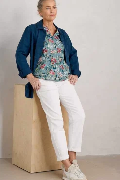 Women Seasalt Cornwall Watercolour Sketch 3/4 Sleeve Top (Gots)