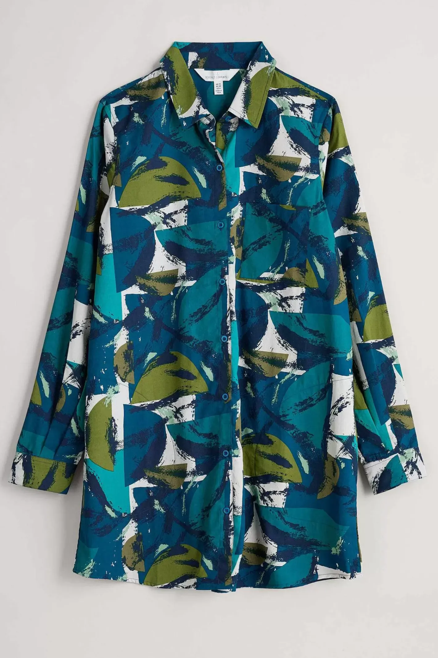 Women Seasalt Cornwall Waterworn Textured Longline Shirt (Gots)