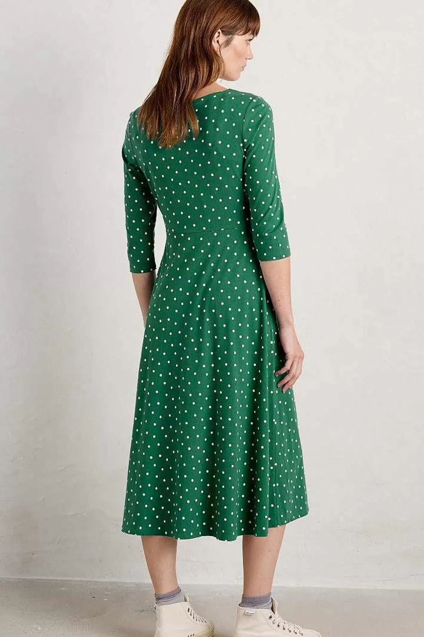Women Seasalt Cornwall Wild Bouquet 3/4 Sleeve Midi Dress