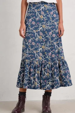 Women Seasalt Cornwall Wildflower Field Tiered Midi Skirt
